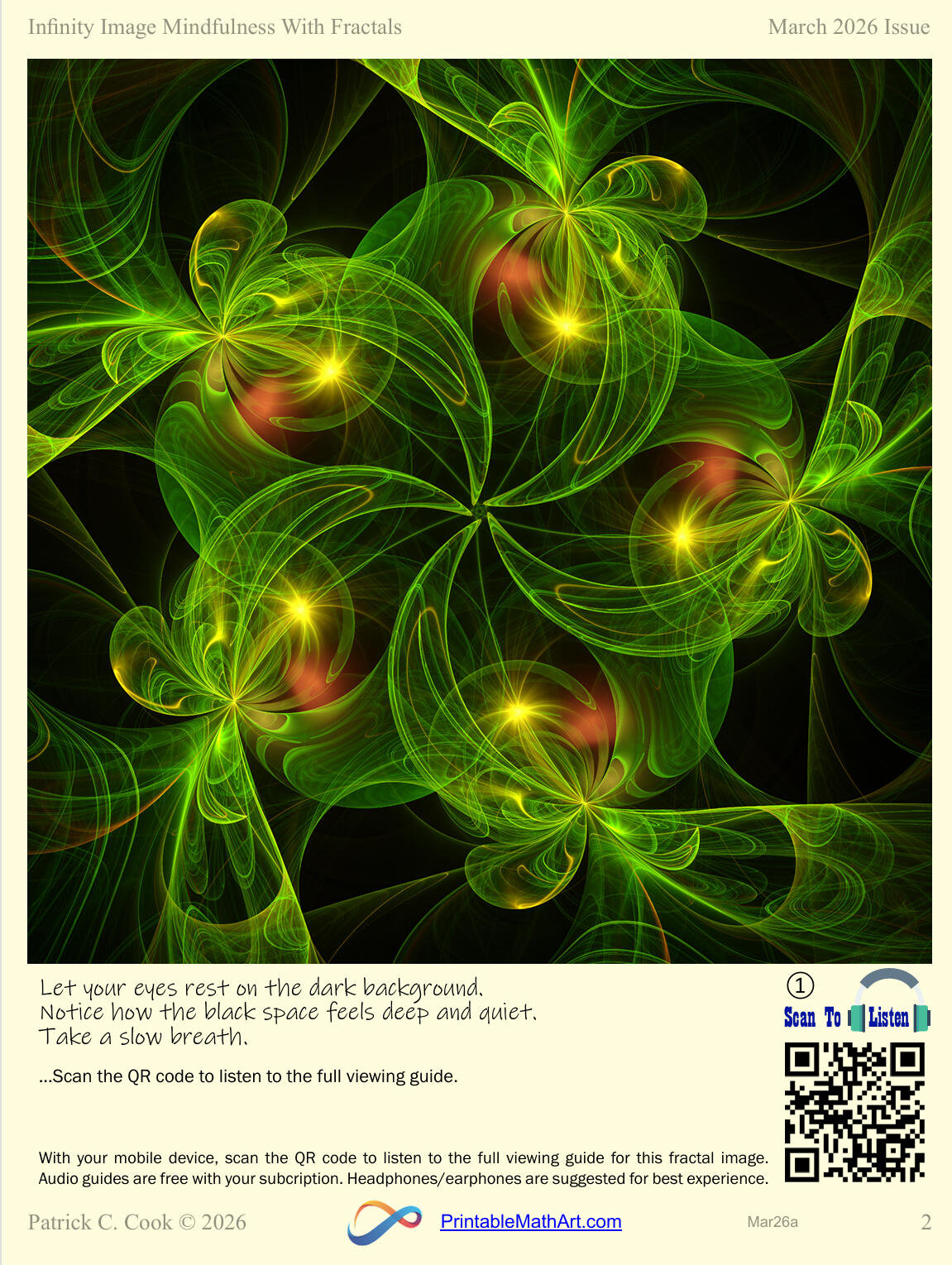 Math Art for Mindfulness Page 7 Page 7 of the February issue of Math Art for Mindfulness