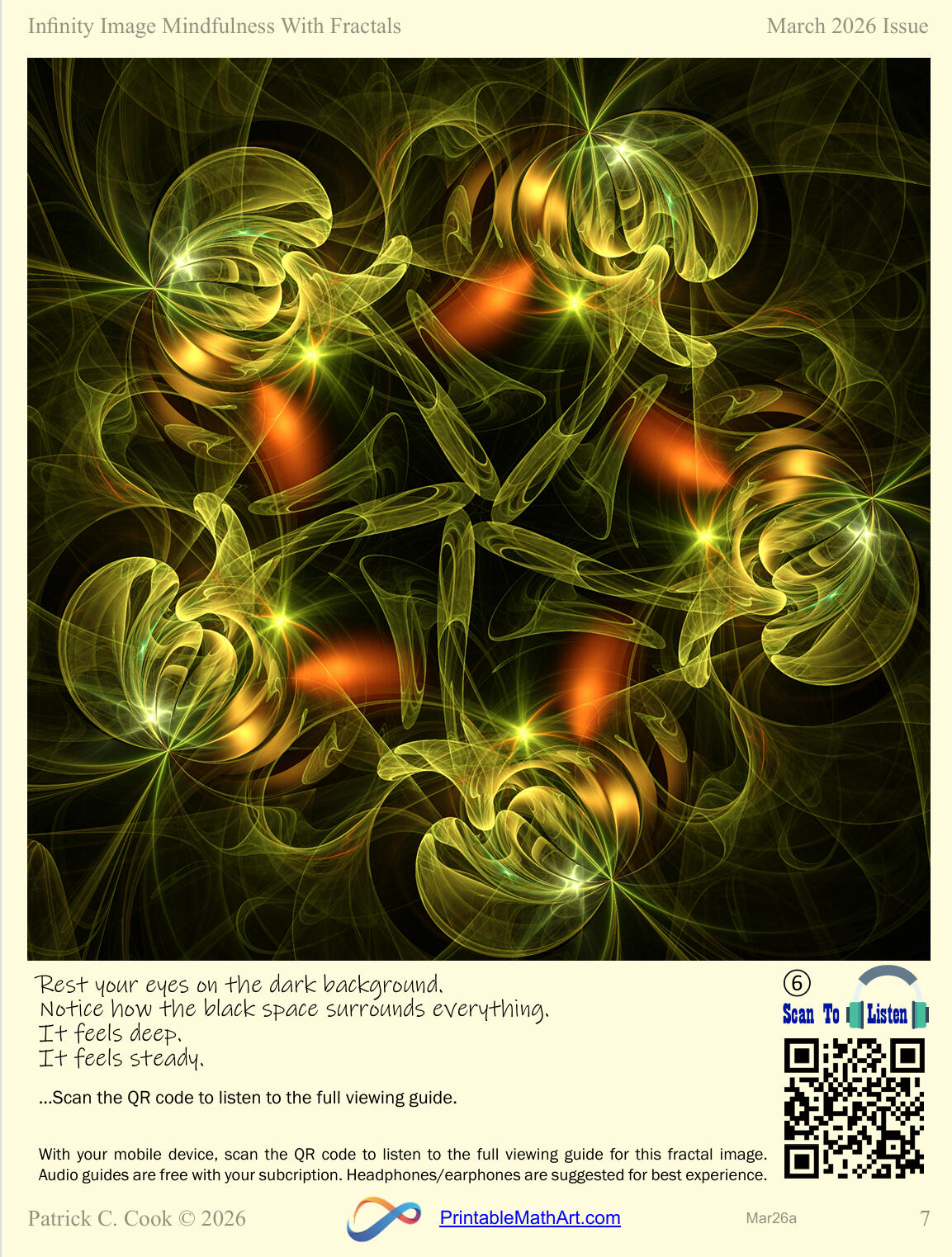 Math Art for Mindfulness Page 7 Page 7 of the February issue of Math Art for Mindfulness